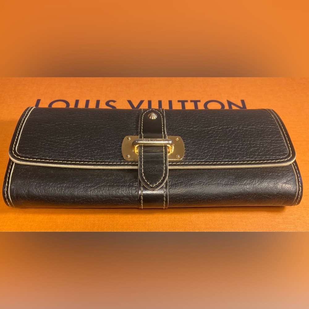 🔥FIRM PRICE ~ Louis Vuitton ~ Suhali Black Leather Long Wallet ~ COA ~ TH2088 - Picture 5 of 16